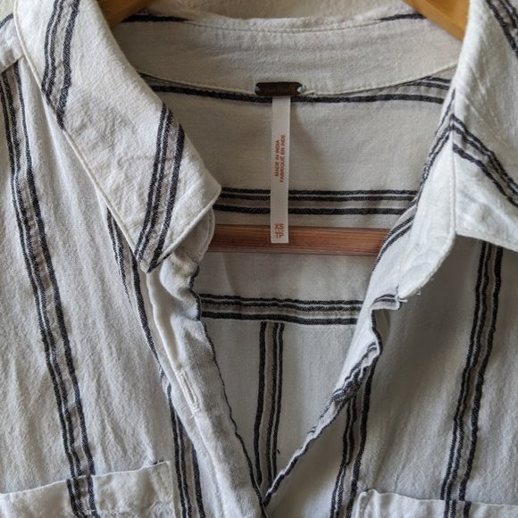 Free People Striped Button Up Blouse - Picture 2 of 6
